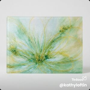 Green & Gold Floral Abstract Canvas Art